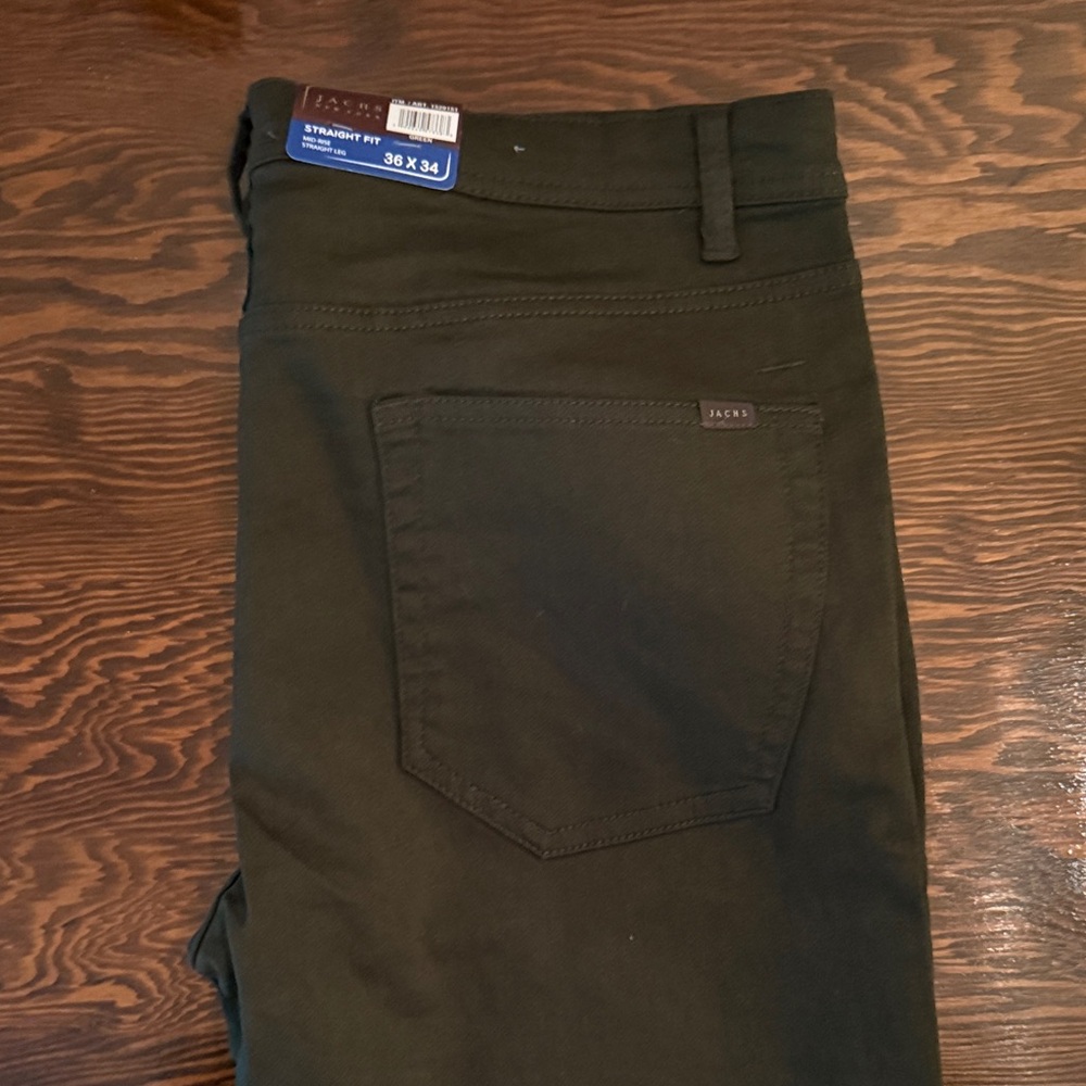 Jachs Men's Dark Green Straight Jeans